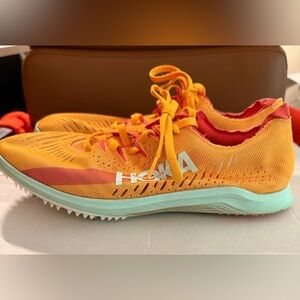 Hoka Cielo x LD Track & Field Spikes Shoes Cleat Orange sz M8.5/W10 Turf Running